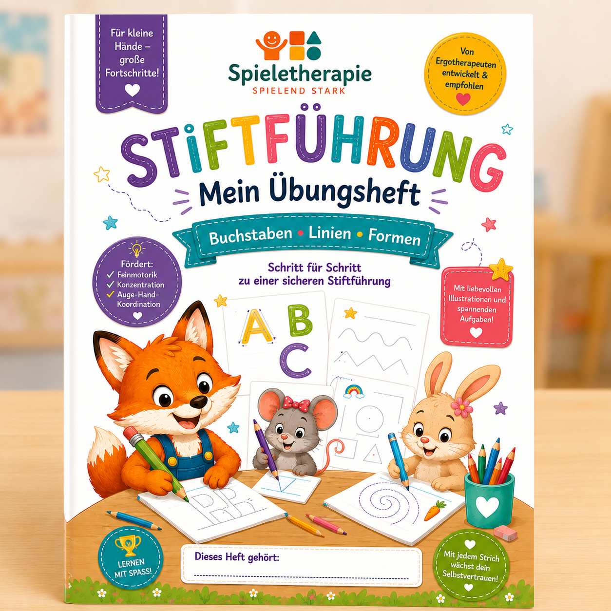 ✏️ Stiftführung – Mein Übungsheft Buchstaben, Linien & Formen sicher nachspuren | Digitales PDF