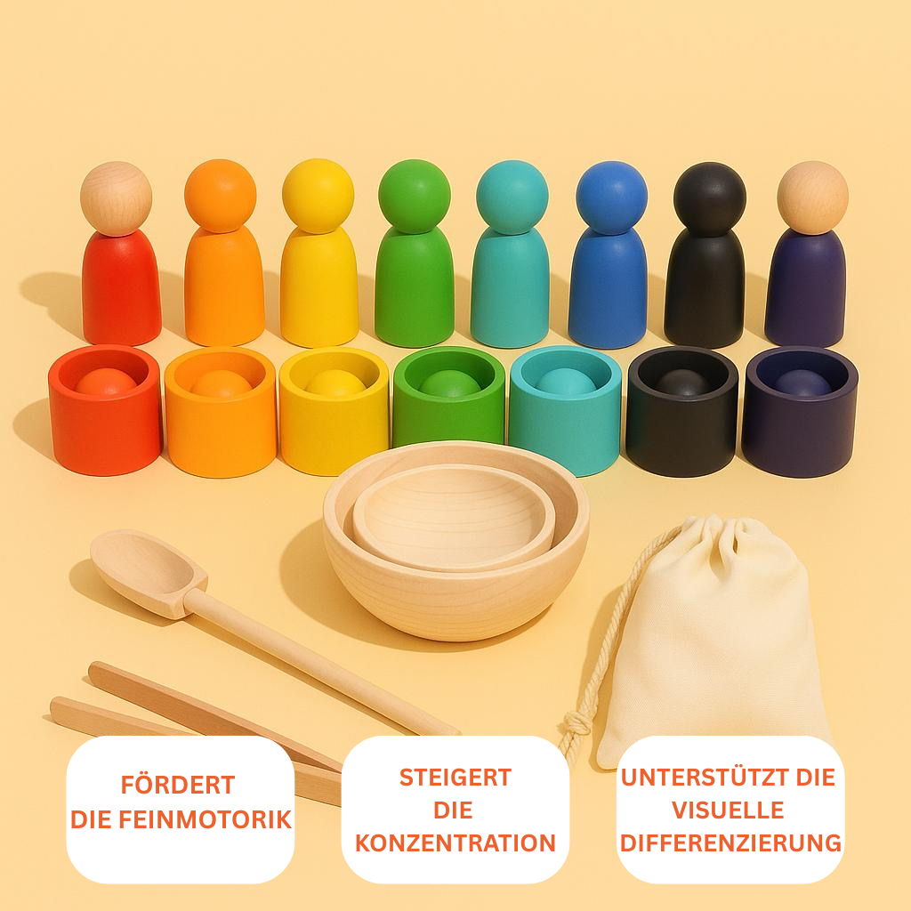 Regenbogenfreunde- hochwertiges Holz-Kugel-Set