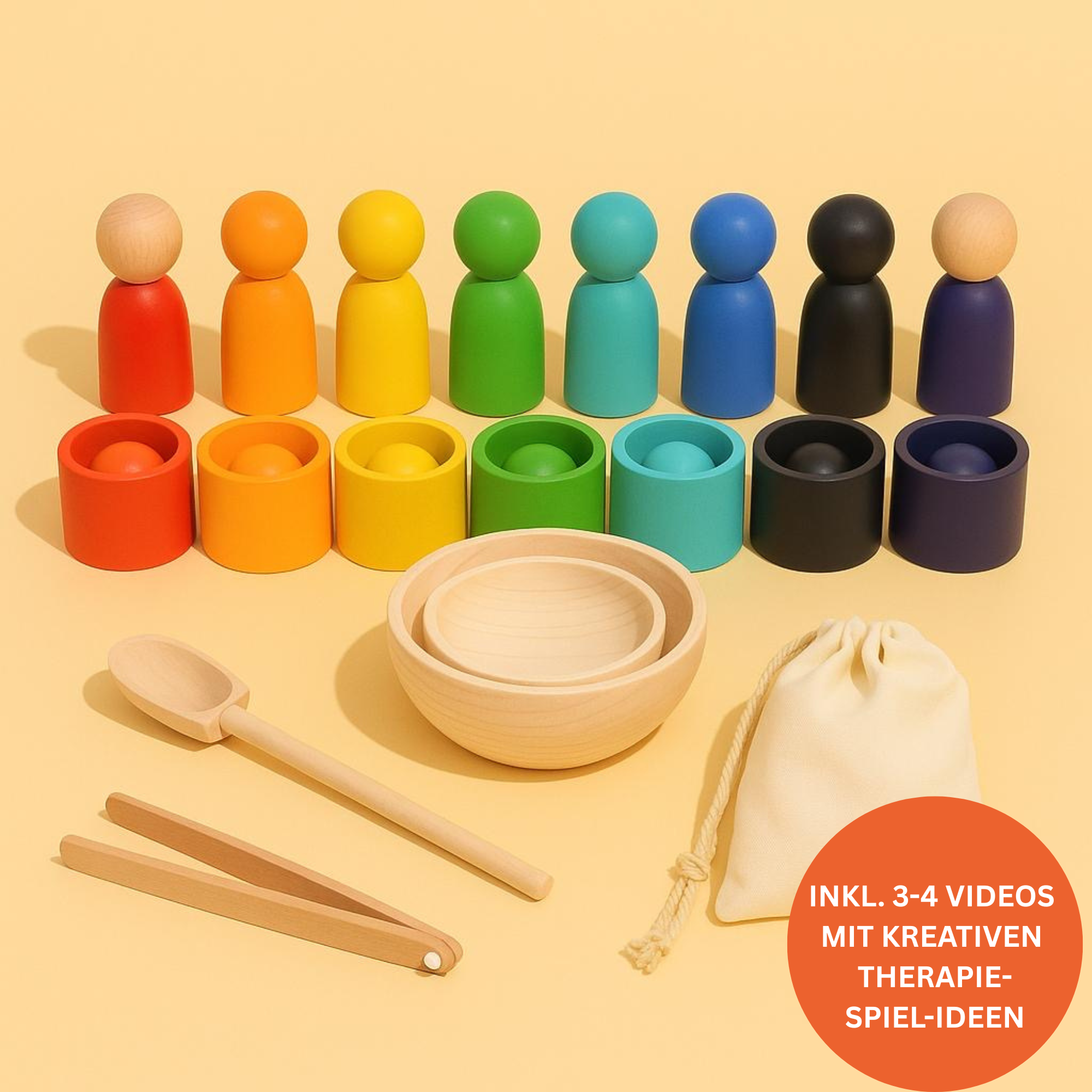 Regenbogenfreunde- hochwertiges Holz-Kugel-Set
