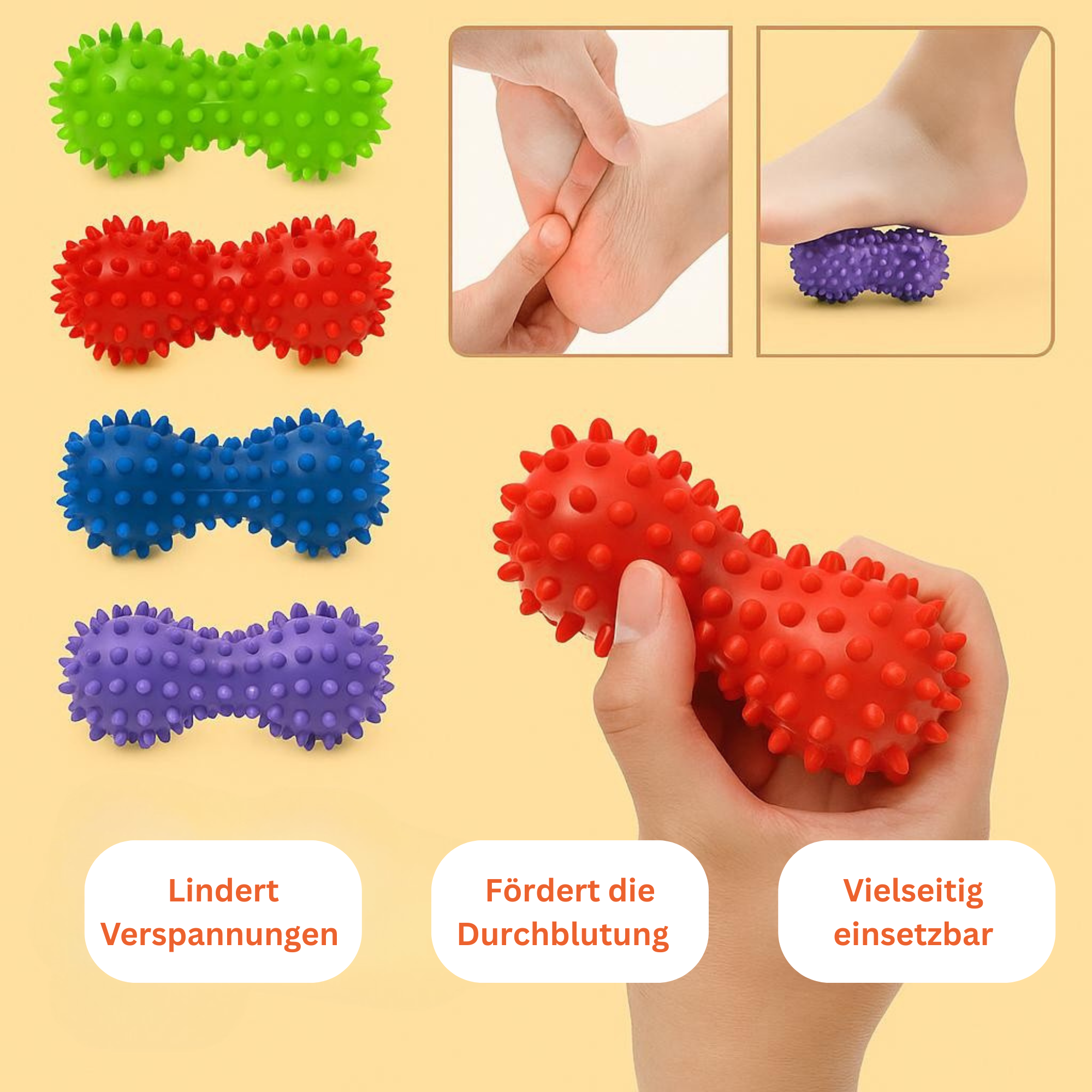Massageball in Erdnussform